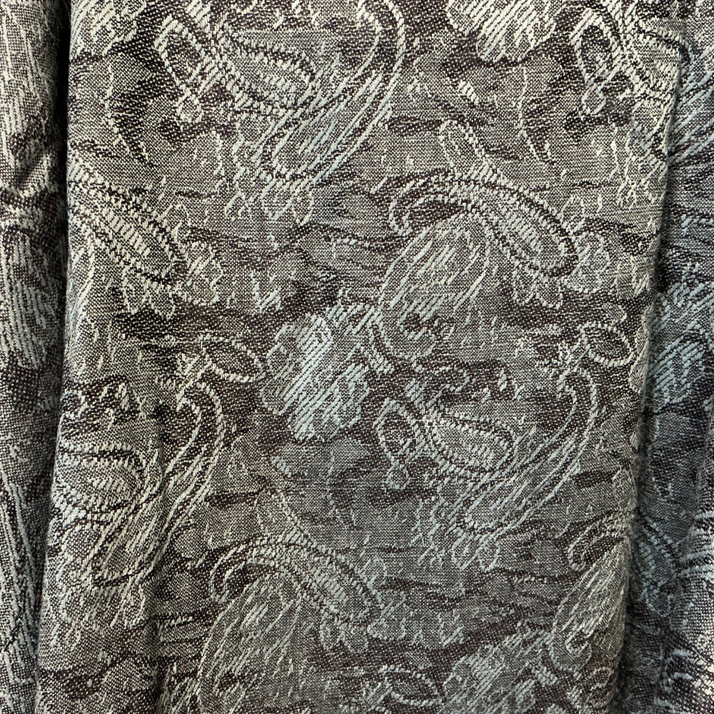 100% Pashmina Scarf Wrap Two-Toned Blue Paisley With Tassels - Picture 4 of 5